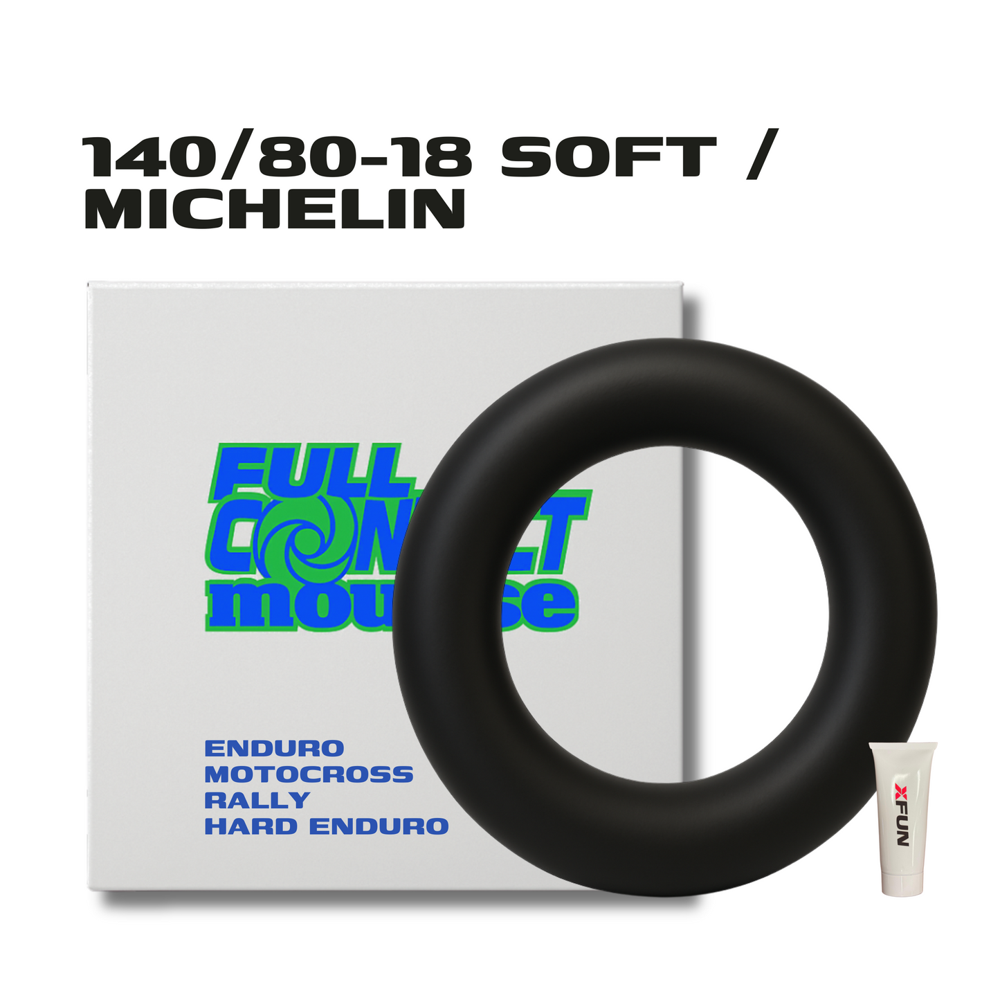 MOUSSE DE ESPUMA DE BUTILO DE CONTACTO COMPLETO - 140/80/18 PERFIL OVALADO Y BAJO PARA NEUMÁTICOS MICHELIN SUAVES