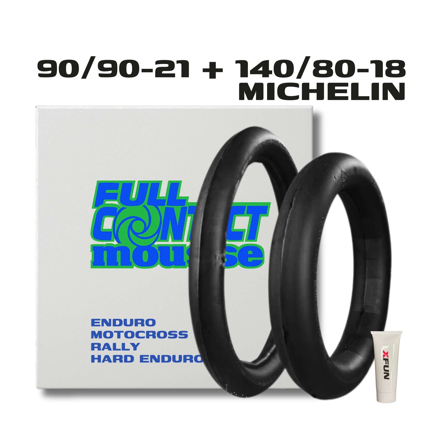 TRENO MOUSSE FULLCONTACT IN SCHIUMA DI BUTILE - 90/100/21 + 140/80/18