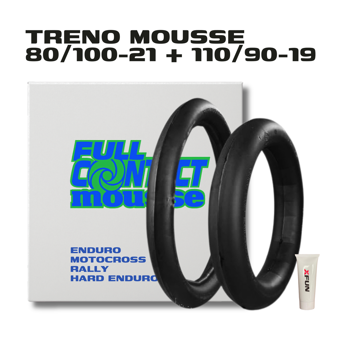 TRENO MOUSSE FULLCONTACT IN SCHIUMA DI BUTILE - 90/90/21 + 140/80/18 SOFT