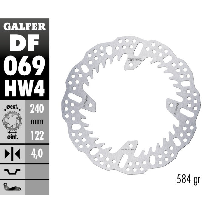 Disco freno posteriore Galfer Shark Honda CRF 250RX 19-25 - 4 mm