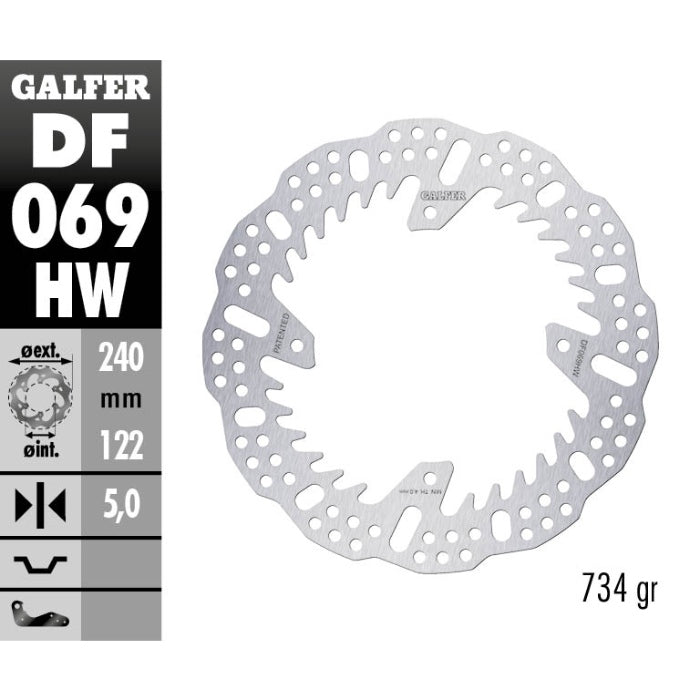 Disco freno posteriore Galfer Shark Honda CRF 250RX 19-25 - 5 mm