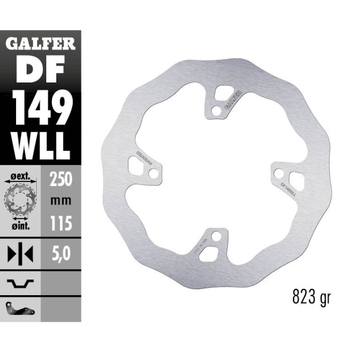 Disco freno posteriore Galfer Wave Kawasaki KXF 450 19-25 pieno