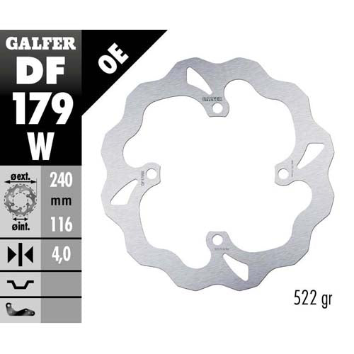 Disco freno posteriore Galfer Wave Kawasaki KXF 450 06-18