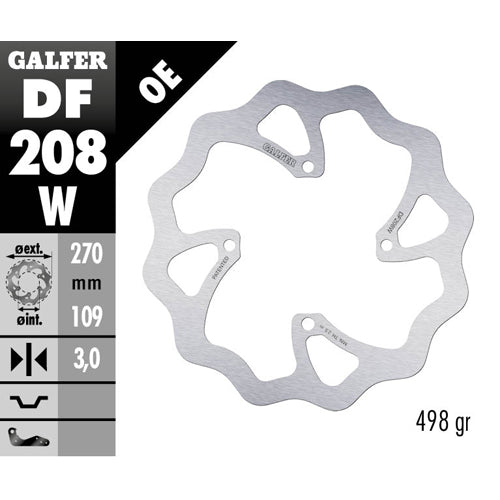 Disco freno anteriore Galfer Wave Kawasaki KXF 450 06-14 maggiorato