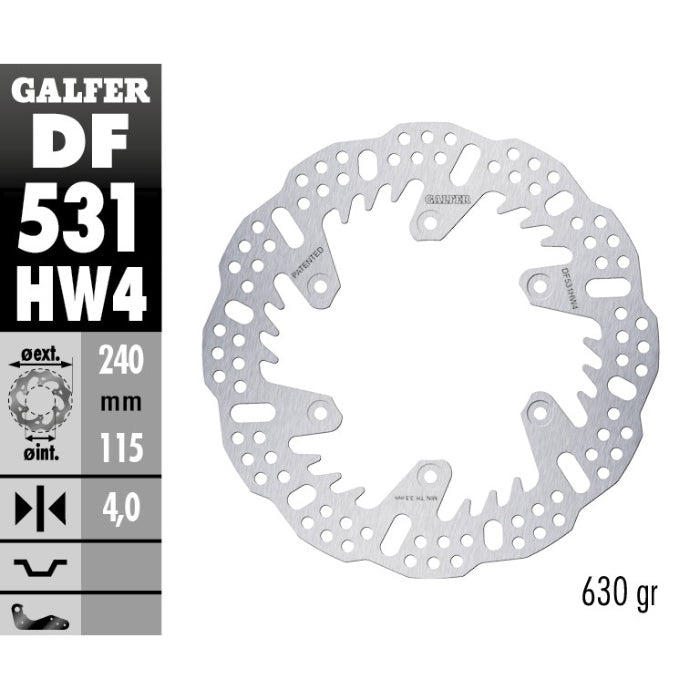 Disco freno posteriore Galfer Shark FANTIC 250 XXF 22-25 - 4 mm