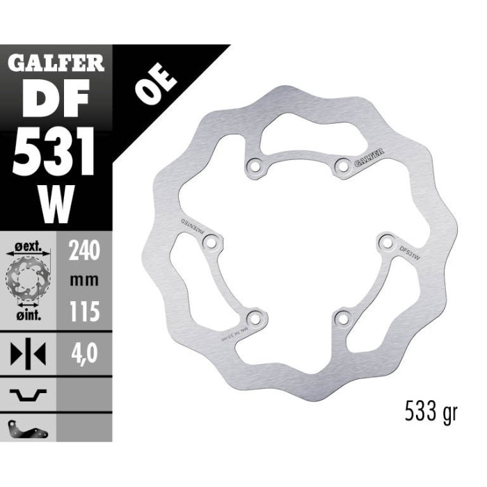 Disco freno posteriore Galfer Wave Yamaha YZ 125 22-25