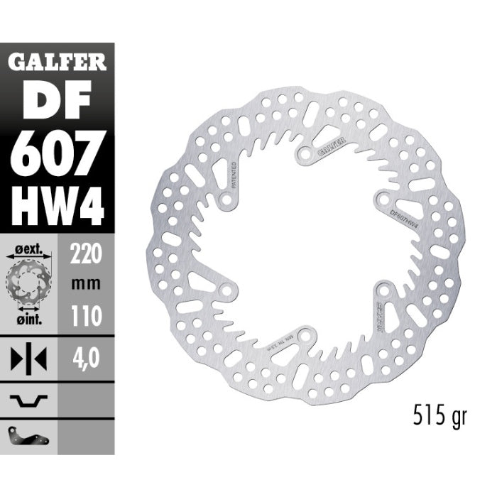 Disco freno posteriore Galfer Shark Gas Gas EC 250 21-25 - 4 mm