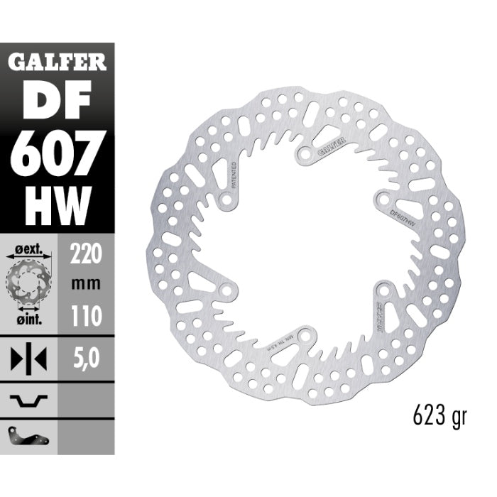 Disco freno posteriore Galfer Shark Gas Gas EC 250 21-25 - 5 mm