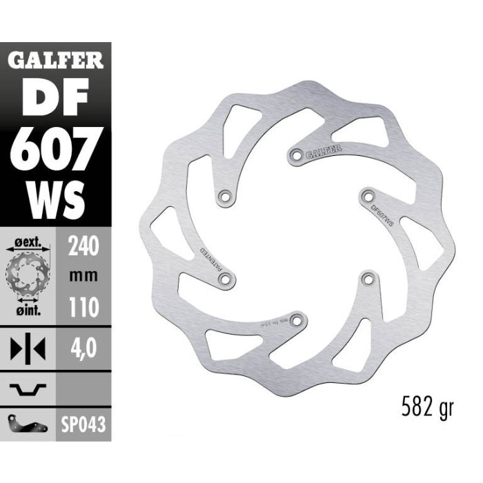 Disco freno posteriore Galfer Wave Ktm SX 150 09-22 maggiorato