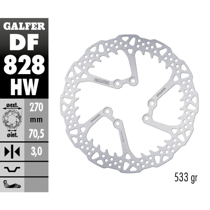 Disco freno anteriore Galfer Shark Tm MX 250 04-25