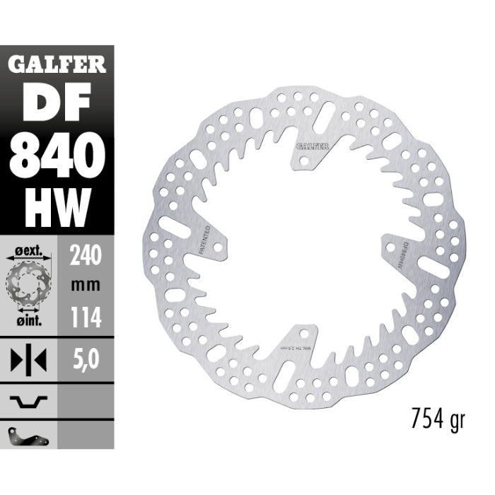 Disco freno posteriore Galfer Shark Tm MX 450 F 15-25 - 5 mm
