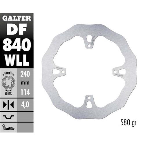 Disco freno posteriore Galfer Wave Tm MX 250 F 15-25 pieno