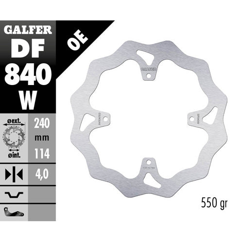 Disco freno posteriore Galfer Wave Tm MX 300 15-25