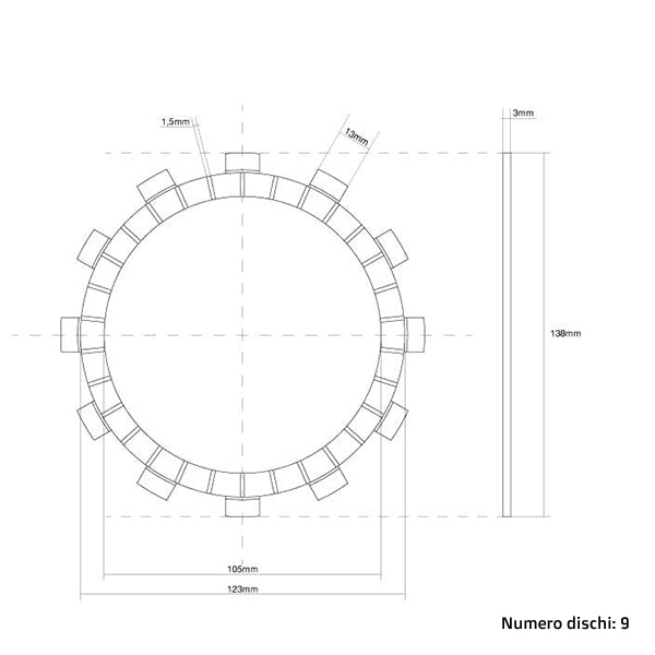 Dischi frizione guarniti FCC Yamaha YZF 250 01-18