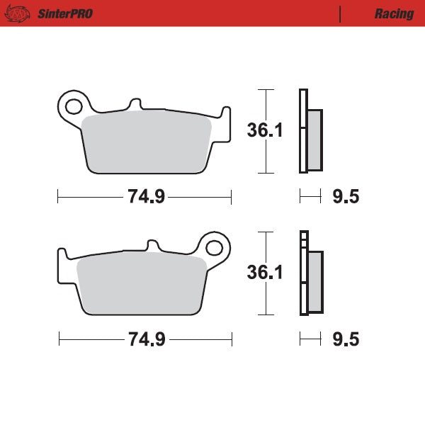 Pastillas de freno traseras de competición Moto Master Kawasaki KX 250 95-08