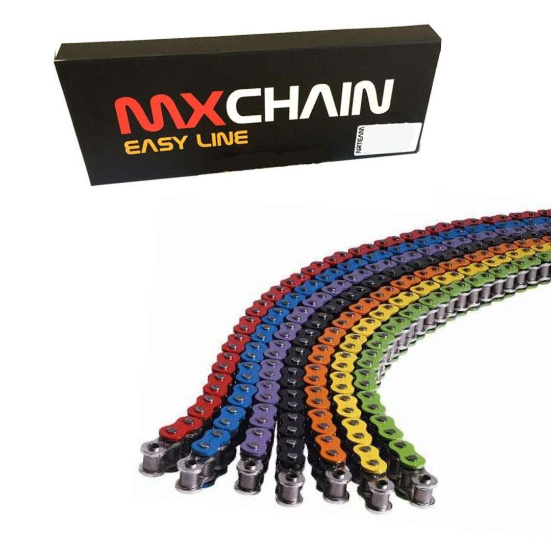 Catena MX Chain 520 cross-economica senza O-RING 120 maglie - rossa