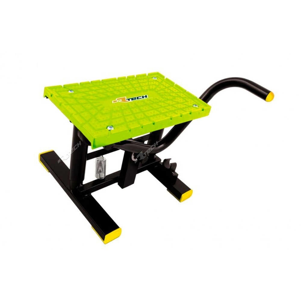 CAVALLETTO ALZAMOTO A LEVA MINI-MOTARD CON RIPIANO TPU NERO-GIALLO FLUO