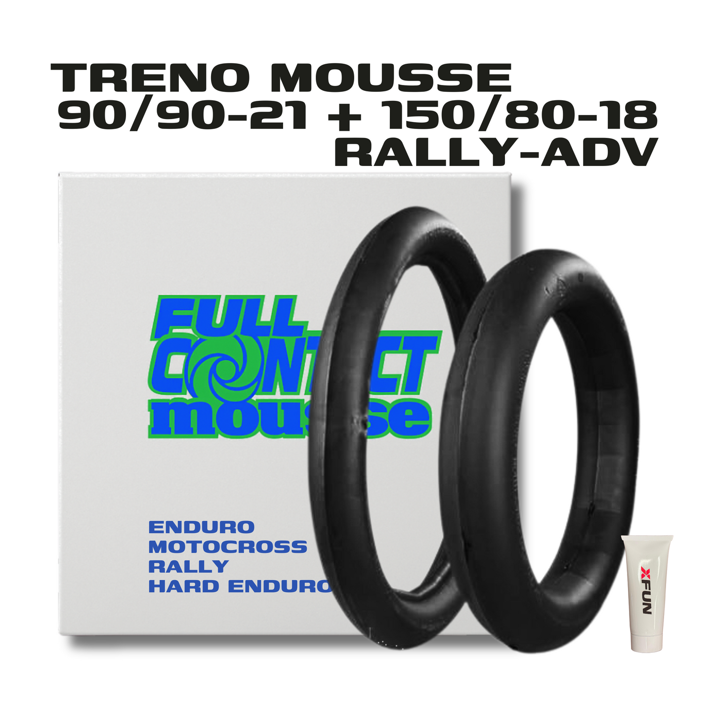 TRENO MOUSSE FULLCONTACT IN SCHIUMA DI BUTILE - 90/90/21 + 140/80/18 MICHELIN SOFT