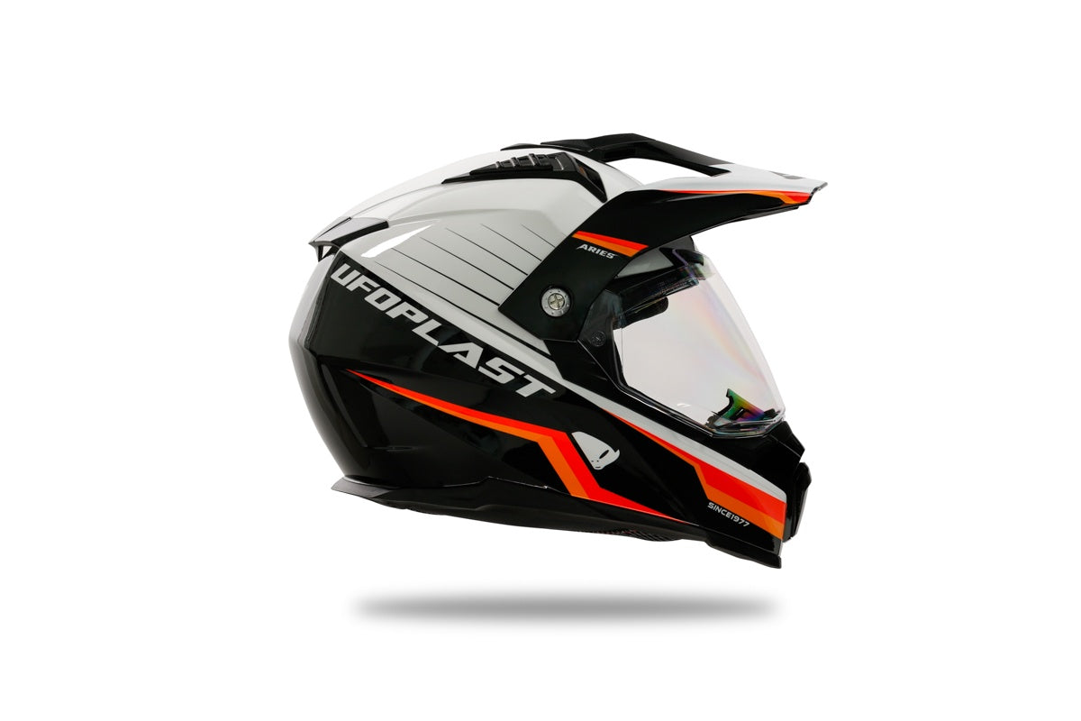 CASCO MOTOCROSS ARIES / BIANCO/NERO
