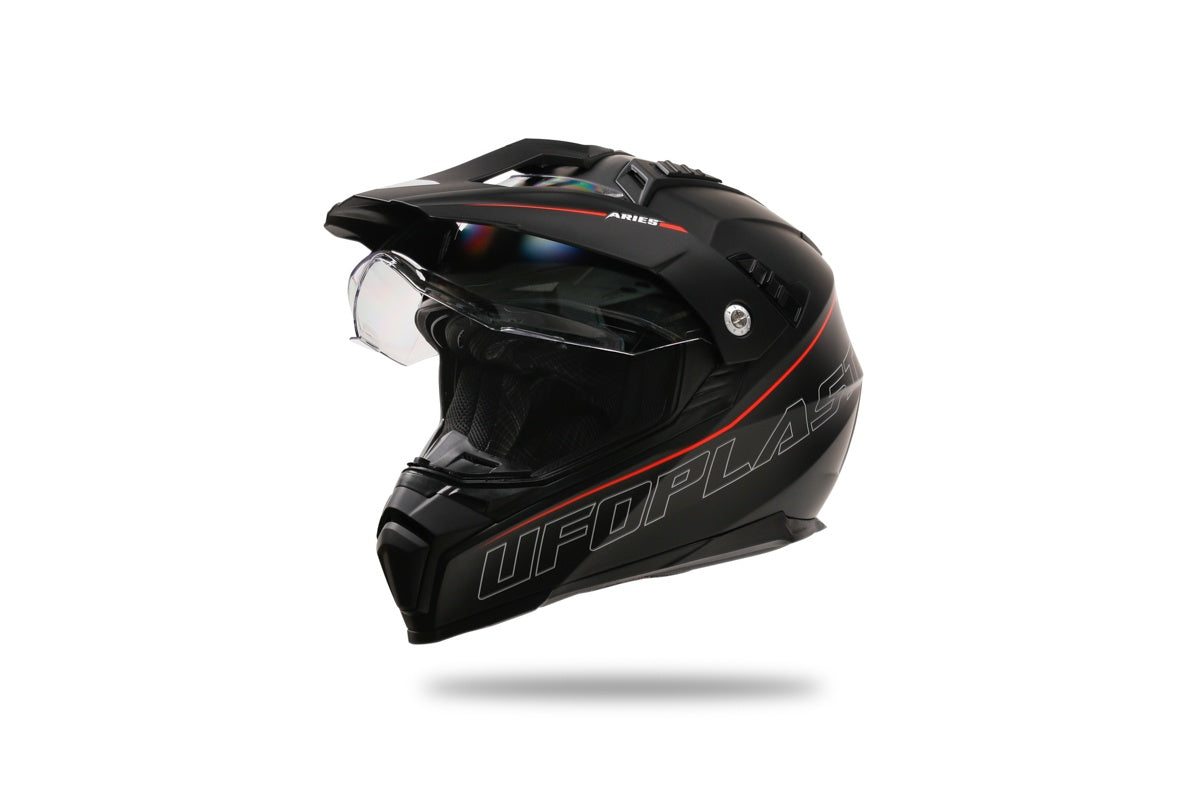 CASCO MOTOCROSS ARIES / NERO/ROSSO