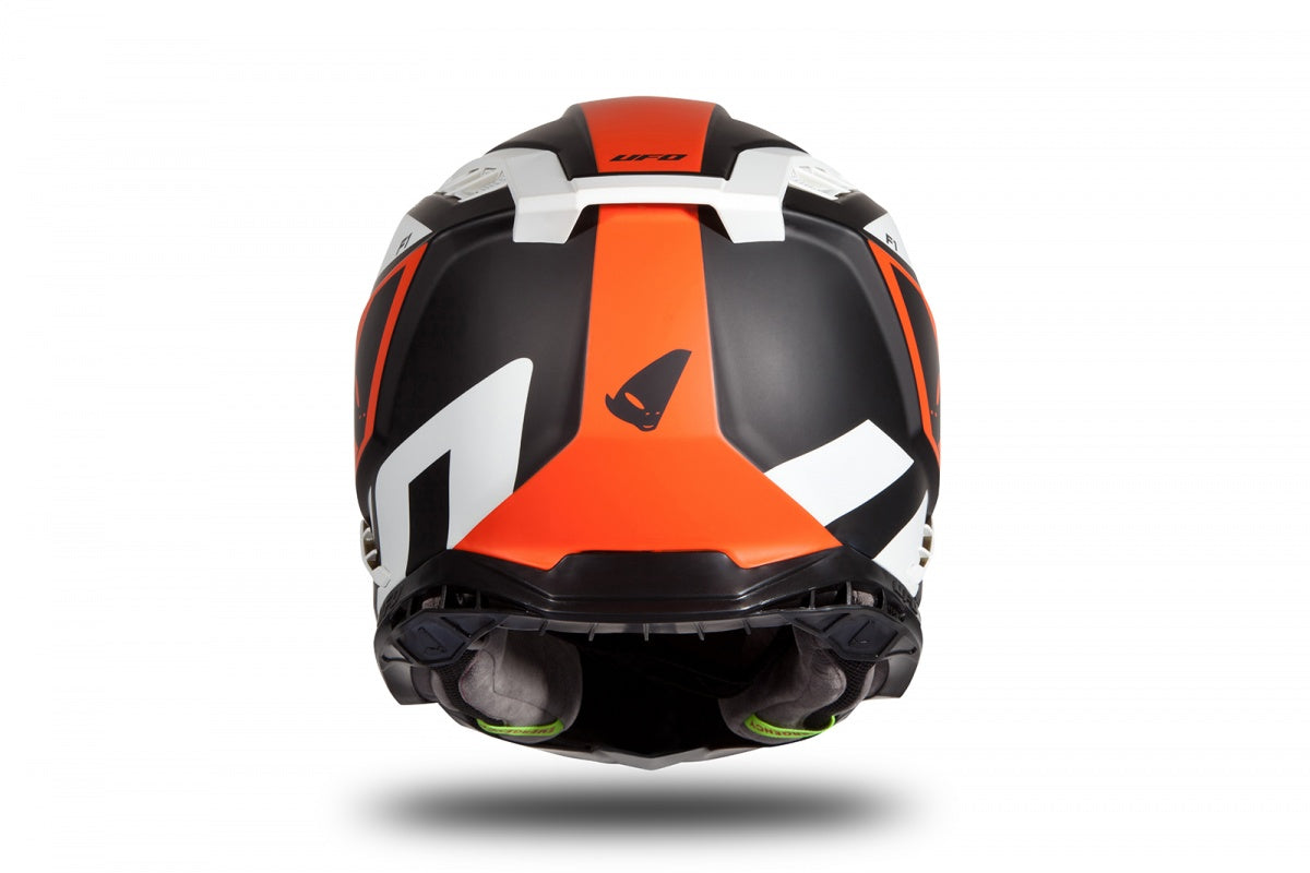 CASCO MOTOCROSS ECHUS / NERO/ARANCIO/BIANCO OPACO