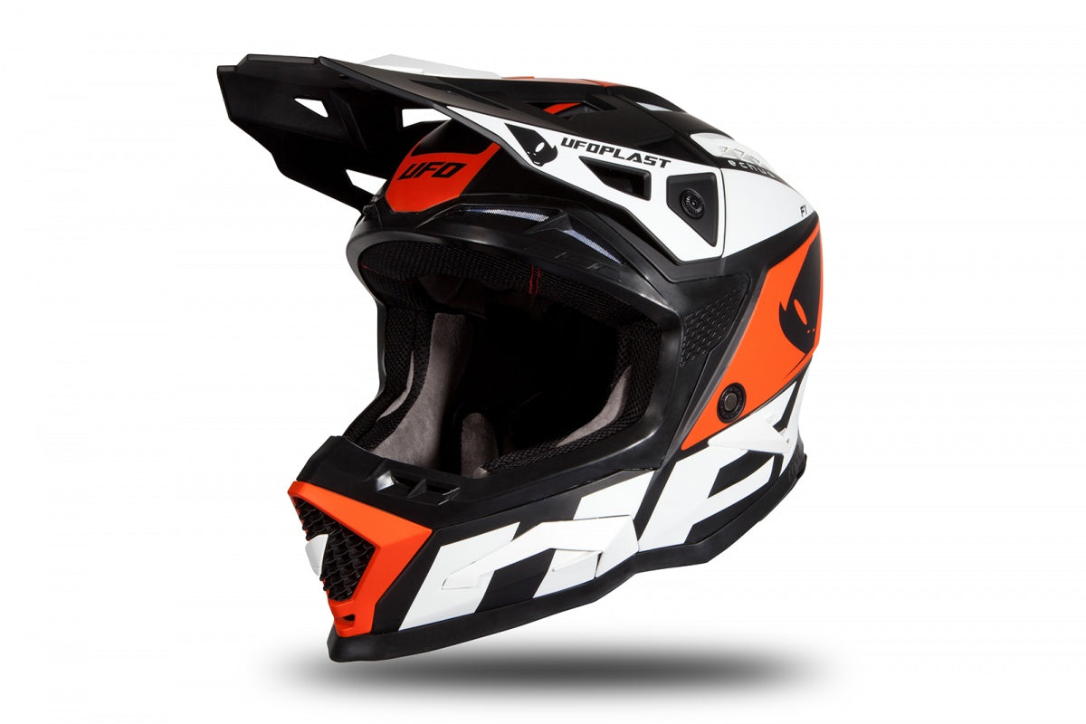 CASCO MOTOCROSS ECHUS / NERO/ARANCIO/BIANCO OPACO