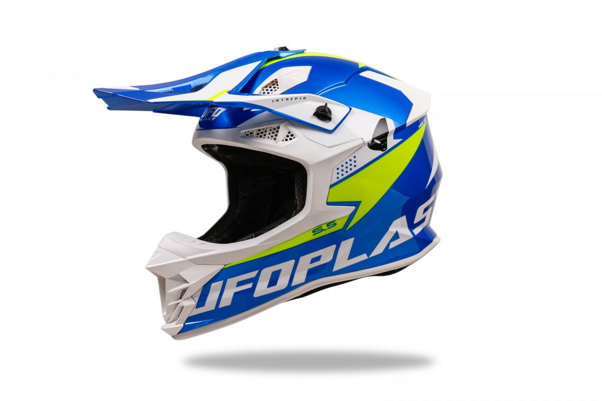 CASCO MOTOCROSS INTREPID / BLU/GIALLO