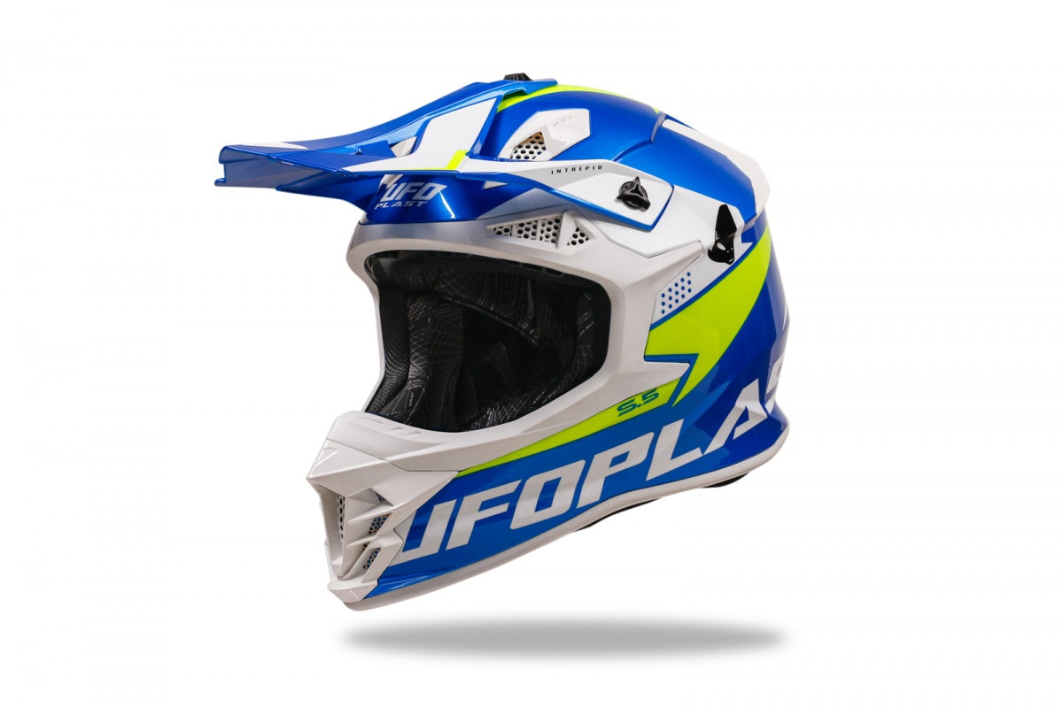 CASCO MOTOCROSS INTREPID / BLU/GIALLO