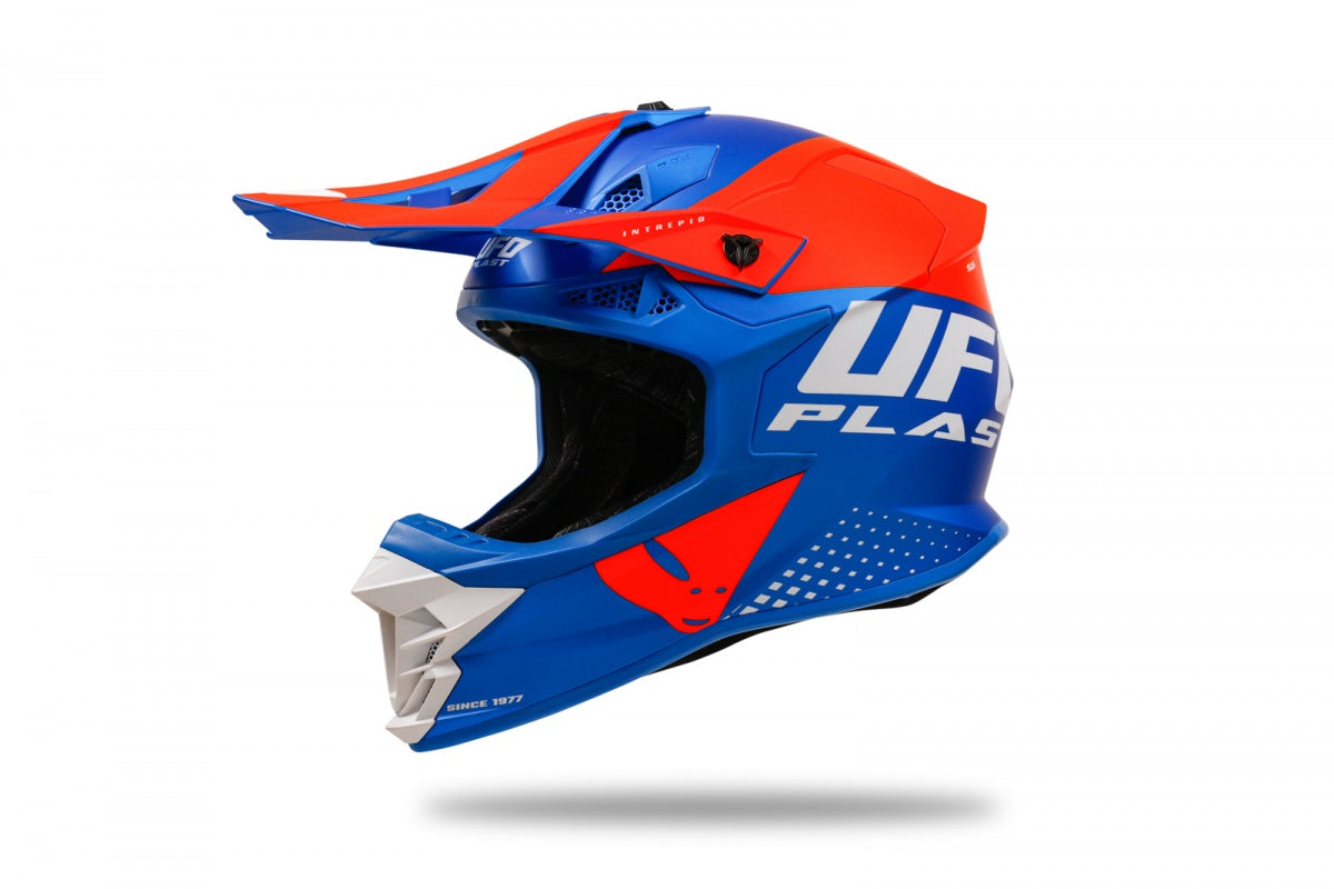 CASCO MOTOCROSS INTREPID / BLU/ARANCIO