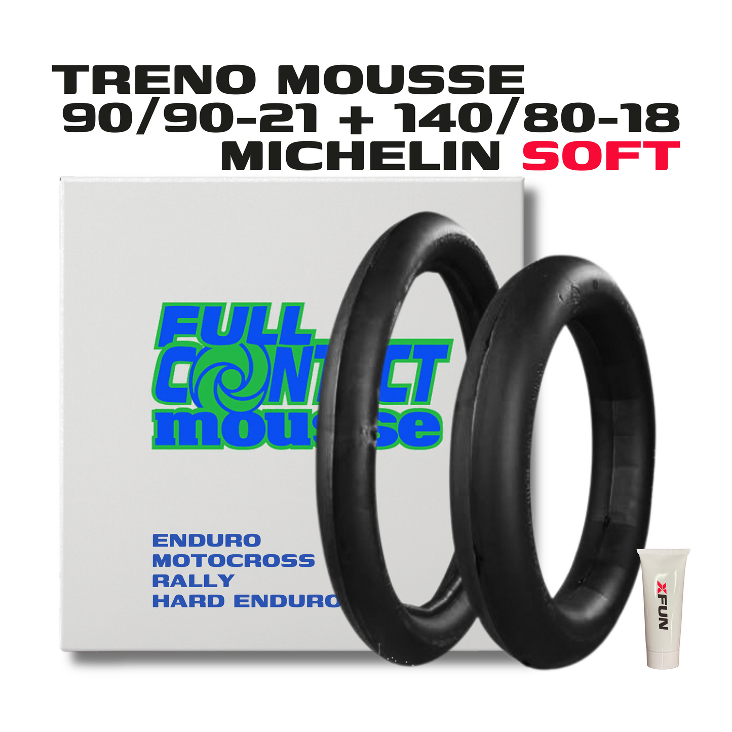 TRENO MOUSSE FULLCONTACT IN SCHIUMA DI BUTILE - 90/100/21 + 140/80/18 MICHELIN
