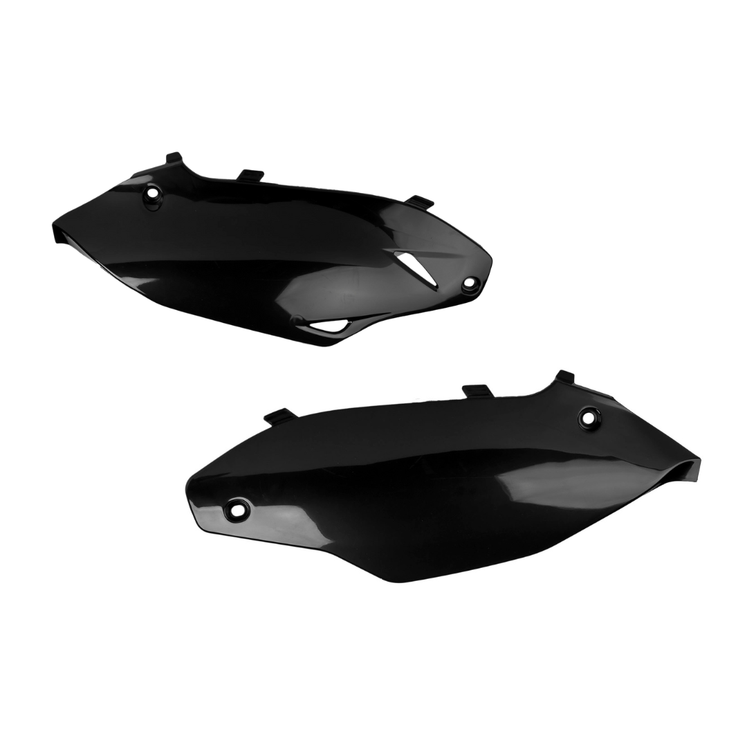 PORTANUMERI LATERALI CON PROTEZIONE CALORE POLISPORT PER KAWASAKI KX 250 F 2013-2016 / NERO