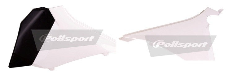 COPERCHI LATERALI CASSA FILTRO POLISPORT PER KTM EXC 450 2012-2013 / BIANCO