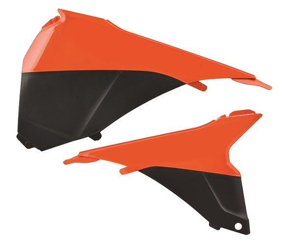 COPERCHI LATERALI CASSA FILTRO POLISPORT PER KTM EXC 250 2014-2016 / ARANCIONE/NERO