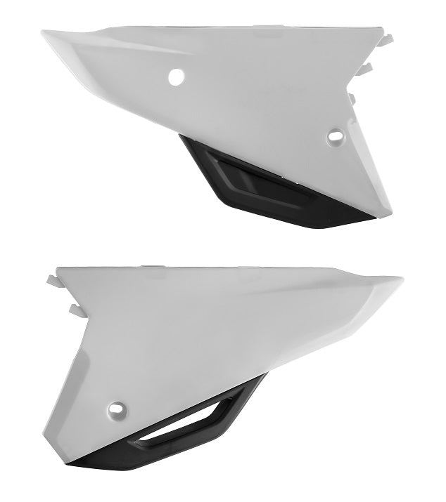 PORTANUMERI LATERALI CON PROTEZIONE CALORE POLISPORT PER HONDA CRF 250 R 2022-2024 / BIANCO