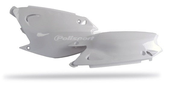 PORTANUMERI LATERALI POLISPORT PER KAWASAKI KX 125 2003-2008 / BIANCO