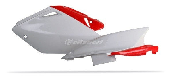 PORTANUMERI LATERALI POLISPORT PER HONDA CRF 250 R 2004-2005 / ROSSO CR04/BIANCO