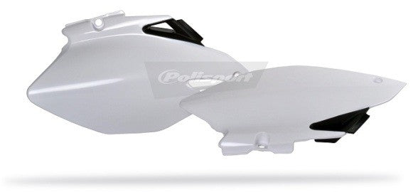 PORTANUMERI LATERALI CON PROTEZIONE CALORE POLISPORT PER YAMAHA YZ 250 F 2006-2009 / NERO/BIANCO