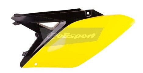 PORTANUMERI LATERALI CON PROTEZIONE CALORE POLISPORT PER SUZUKI RMZ 250 2010-2018 / NERO/GIALLO RM01