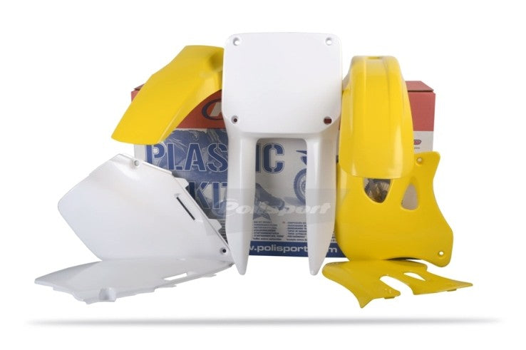 KIT PLASTICHE completo Polisport per Suzuki RM 250 1996-1998 / Giallo/Bianco
