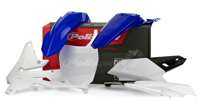 KIT PLASTICHE completo Polisport per Yamaha YZ 450 F 2014-2017 / Blu yam98/Bianco