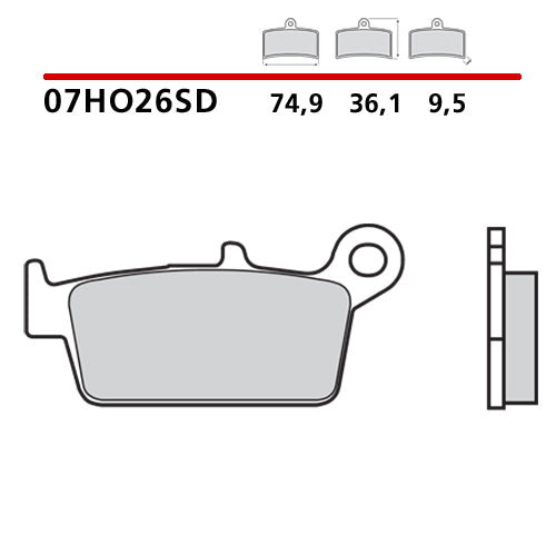 Pastillas traseras estándar Brembo Gas Gas EC-F 450 13-15