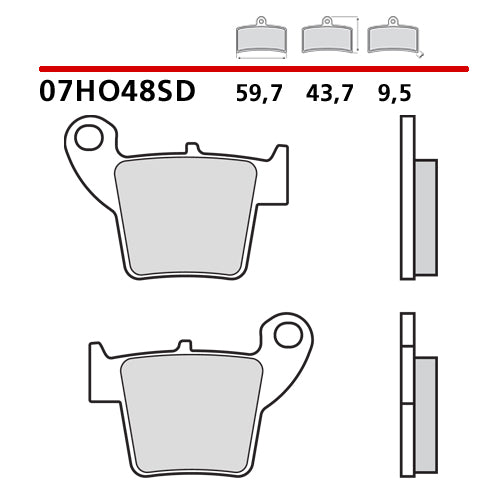 Pastillas traseras Brembo estándar Honda CR 250 02-07