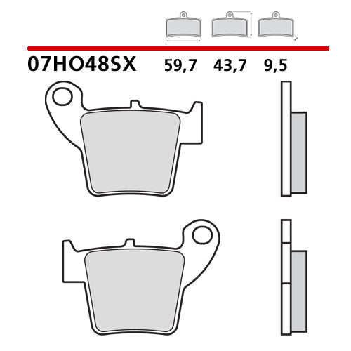 Pastillas traseras Brembo Race Honda CR 250 02-07