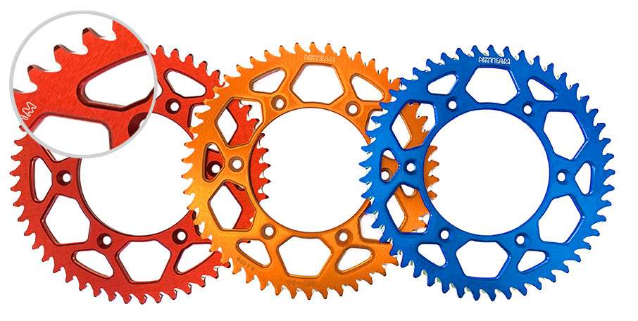 Corona NRTeam ergal 52 denti rossa Ktm EXC 200 98-16