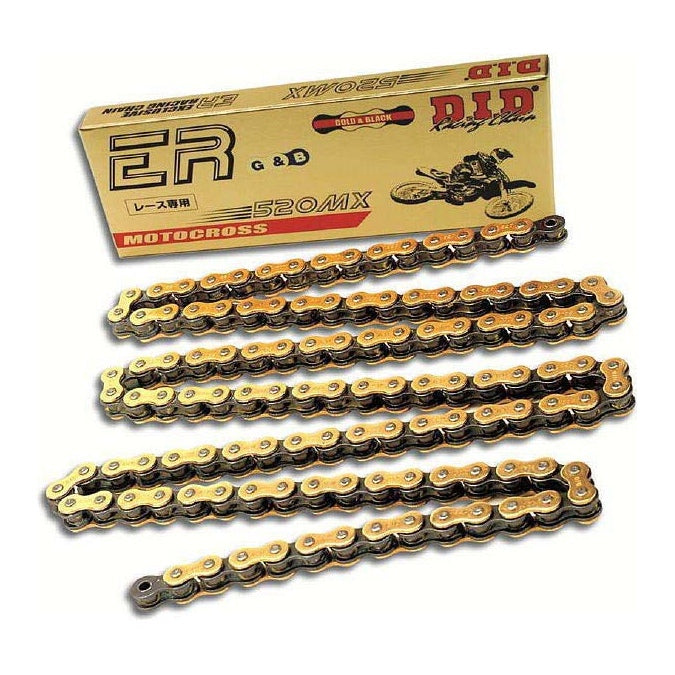 Catena DID passo 520 cross duratura senza O-RING 120 maglie - oro