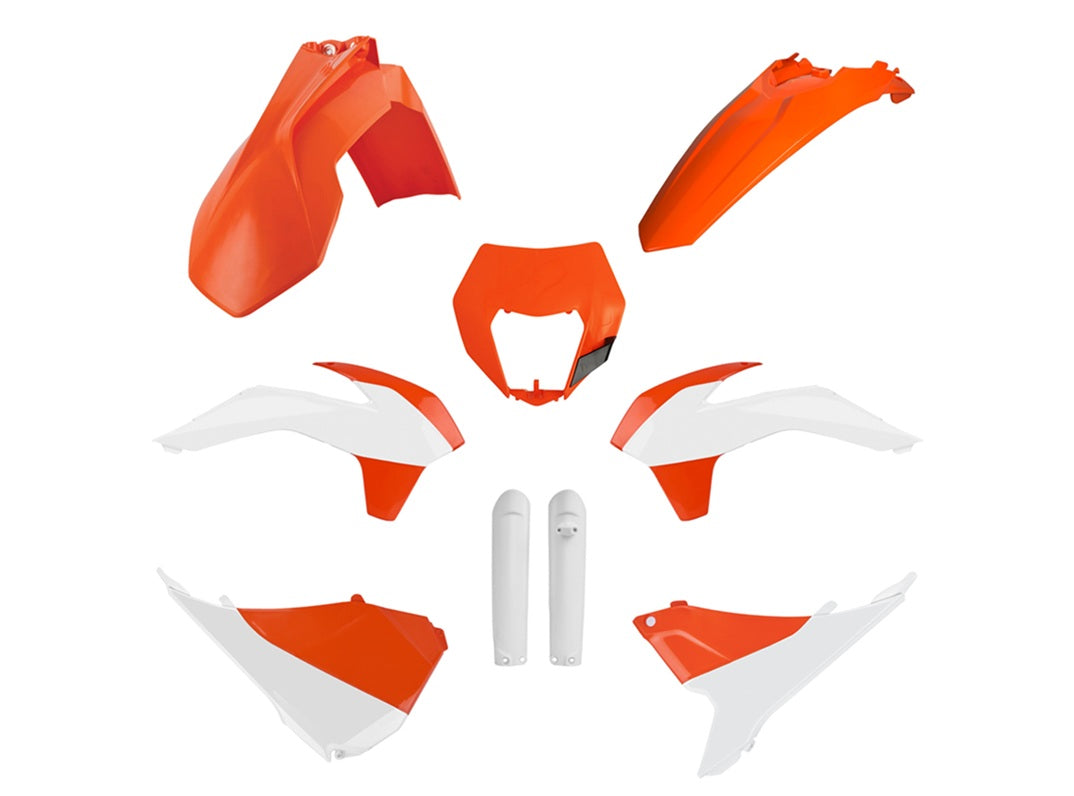 KIT PLASTICHE completo Polisport per Ktm EXC 125 2016-2016 / Arancione/Bianco