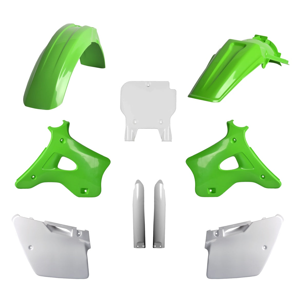 KIT PLASTICHE completo Polisport per Kawasaki KX 125 1994-1995 / Verde/Bianco