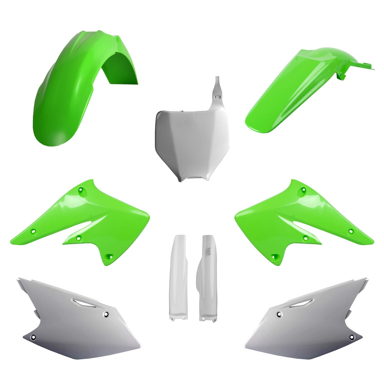 KIT PLASTICHE completo Polisport per Kawasaki KX 250 F 2004-2005 / Verde05/Bianco
