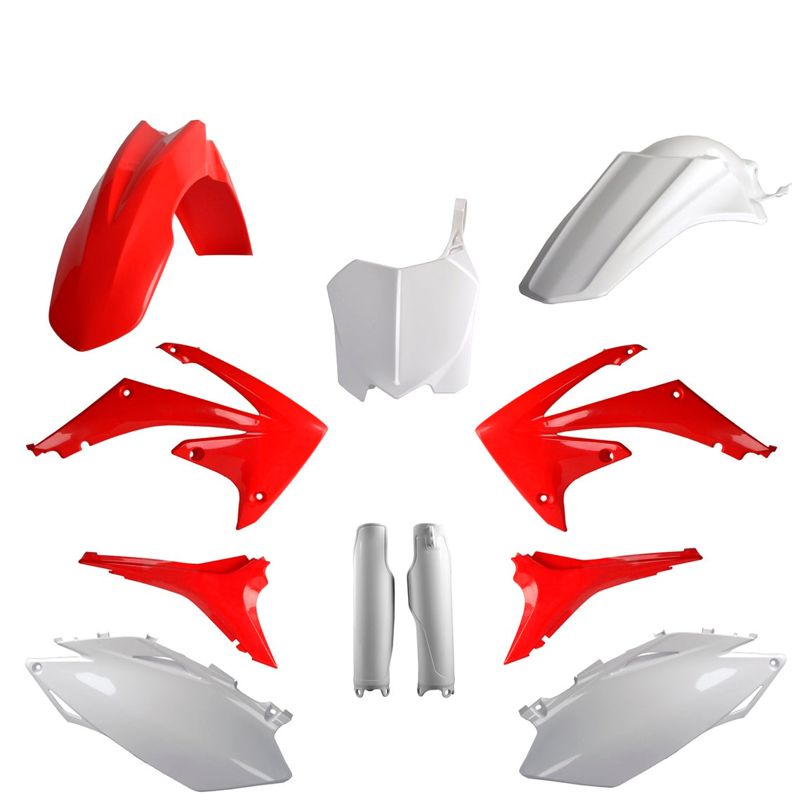 KIT PLASTICHE completo Polisport per Honda CRF 250 R 2010-2010 / Rosso cr04/Bianco