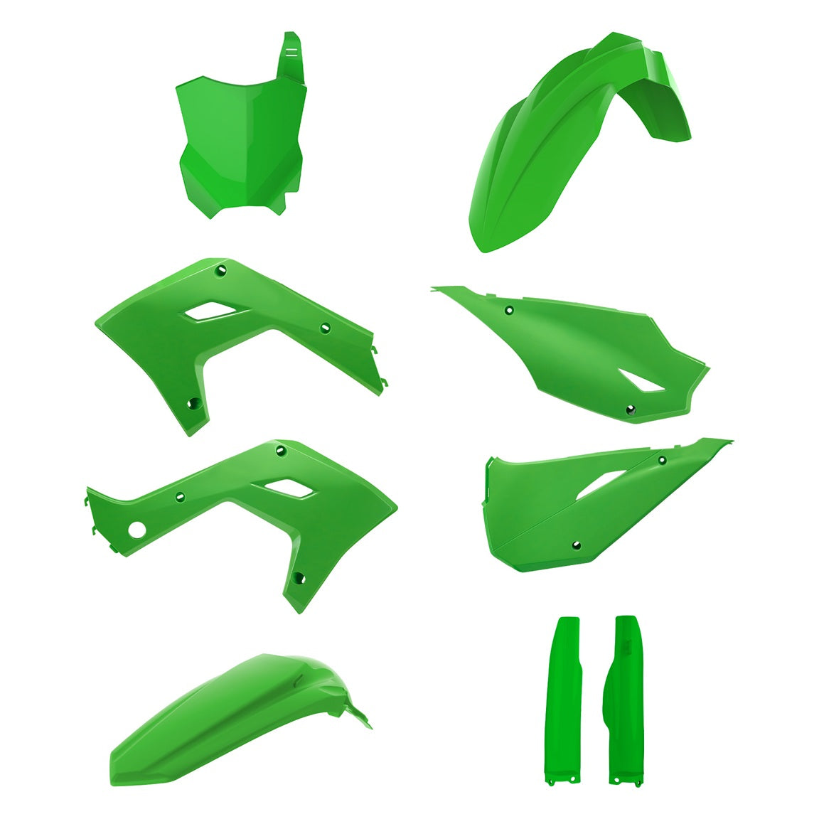 KIT PLASTICHE completo Polisport per Kawasaki KX 125 2003-2008 / Restyling KX 125/250 03-08 verde - KXF '26 STYLE
